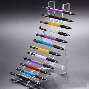 TOMUM 12 Layers Clear Acrylic Display Stand for Pen/Eyebrow Pencil/Makeup Brush/Nail Brush/E-Cigarette
