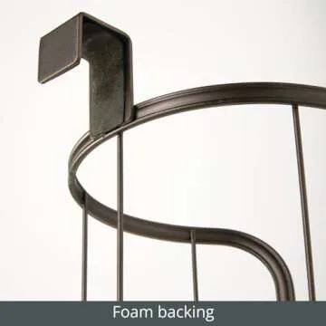 mDesign Modern Over The Tank Hanging Toilet Tissue Paper Roll Holder and Reserve for Bathroom Storage - Stores 3 Extra Rolls, Holds Jumbo-Sized Rolls - Durable Metal Wire - Bronze