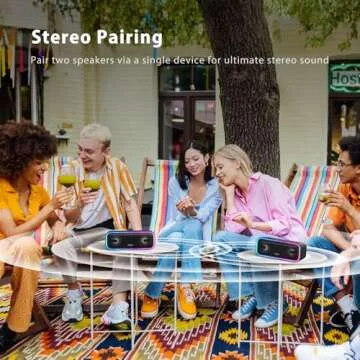 DOSS SoundBox Pro+ Bluetooth Speaker with 24W Impressive Sound, Extra Bass, IPX6 Waterproof, 15H Playtime, Wireless Stereo Pairing, Multi-Colors Light, Portable for Outdoor, Home, Party, Beach