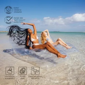 FUNBOY Giant Super Clear Chaise Lounger Pool Float for Adults