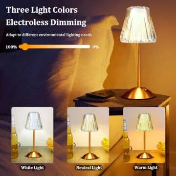 HPUFKOT Elegant Portable Desk Lamp with Touch Control