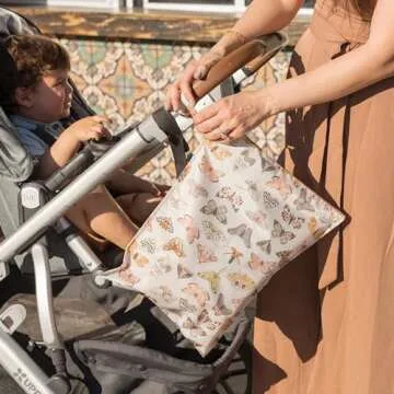 Tiny Twinkle Mess-proof Wet Bags 2 Pack Waterproof and Washable Bag for Travel storage, Stroller, Da...