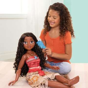 Disney Moana Doll 32" Tall Playdate Perfectly Poseable Doll, Includes Hair Comb, Playdate Moana Fashion Doll, Moana Doll Stands 32 Inches Tall! Great Gift for Girls