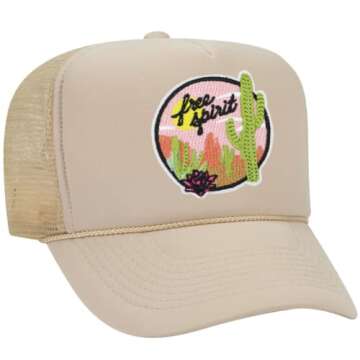 Free Spirit Vintage Patch Trucker Hat for All Ages