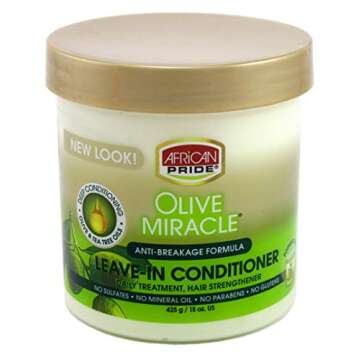 African Pride Olive Miracle Conditioner Leave-In 15 Ounce Jar (443ml) (2 Pack)