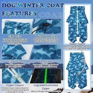 Warm Winter Dog Coat with Luminous Zipper - ROZKITCH