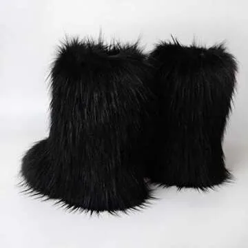 Stylish Gegefur Women's Faux Fur Short Snow Boots for Comfort