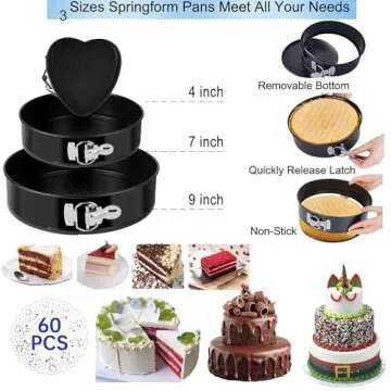 KOSBON 567 PCS Cake Decorating Kit Baking Supplies with 3 Springform Pans Set, Cake Decorating Suppl...