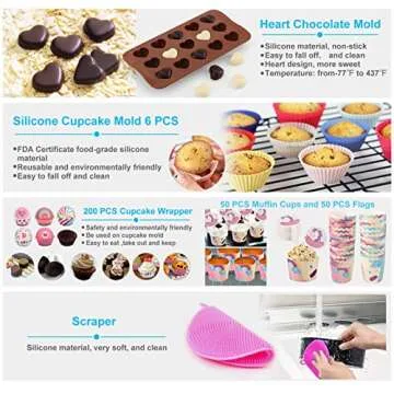 KOSBON 567 PCS Cake Decorating Kit Baking Supplies with 3 Springform Pans Set, Cake Decorating Supplies Rotating Turntable, Decorating Tools, Cake Baking Supplies Set for Beginners and Cake Lovers