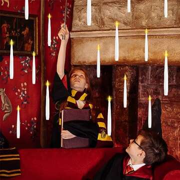 LUSHARBOR Floating Candles with Wand for Magical Decor