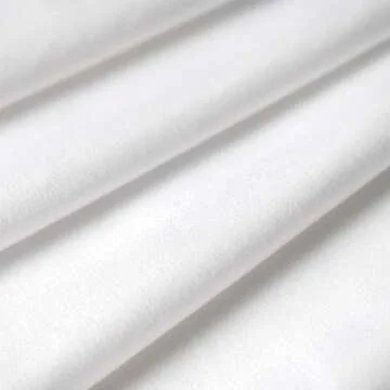 Zenna Home Fabric Shower Curtain Liner, Soft Microfiber Fabric Liner for Showers and Bathtubs with Weighted Hem, Water-Repellent Mashine Washable Cloth, 70 x 72 Inches, White