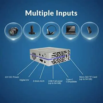 AAXA Technologies P8 Smart LED DLP Mini Projector, WiFi Bluetooth, Android 10.0, Wireless Smartphone Mirroring, USBC & HDMI Input, Built-in Netflix, YouTube, Support 1080p Portable Movie Projector