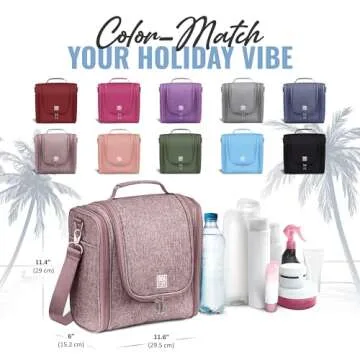 BOACAY Extra Large Hanging Travel Toiletry Bag for Women and Men, Makeup Bag, Bathroom & Shower Organizer Kit for Accessories, Cosmetics, Essentials