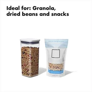 OXO Good Grips POP Container - Airtight Food Storage - Small Square Medium 1.7 Qt Ideal for granola, dried beans and snacks