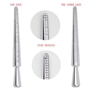 NIUPIKA Ring Sizer Measuring Tool Ring Mandrel Measurement Tool Measure Ring Size Finger Sizing Set ...