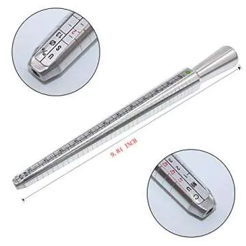 NIUPIKA Ring Sizer Measuring Tool Ring Mandrel Measurement Tool Measure Ring Size Finger Sizing Set Metal Gauge US Size 1-13 Jewelry Sizers Kit of 27 Pieces