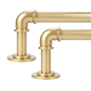 OLV Gold Industrial Curtain Rods for Elegant Window Treatment