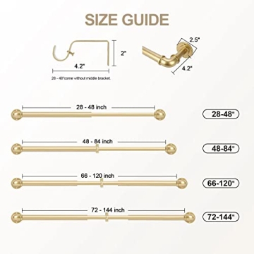 OLV Gold Industrial Curtain Rods for Elegant Window Treatment