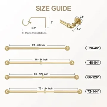 OLV Gold Industrial Curtain Rods for Elegant Window Treatment