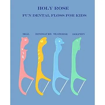 Kids Professional Dental Floss Picks Holy Rose Dental Flossers Dispenser 2Box Suitable for Teenagers,Children,Girls,Boys、Unflavored Floss Sticks,Neat,Hygienic