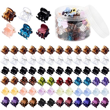 Funtopia 72 Pcs Mini Hair Claw Clips Assorted Colors