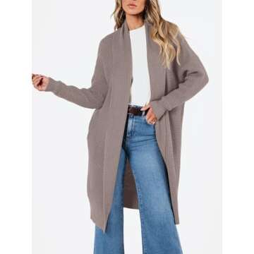 LILLUSORY Long Cardigan Sweaters for Women Fall Trendy Oversized Open Front Winter Coat Blazer 2025 ...