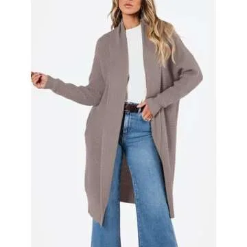 LILLUSORY Long Cardigan Sweaters for Women Fall Trendy Oversized Open Front Winter Coat Blazer 2025 ...