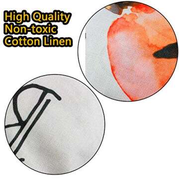 Dreampark Halloween Pillow Covers 18x18, Halloween Decoration Square Cotton Linen Burlap Decorative Throw Pillowslip Cushion Covers with Pumpkin Little Witch Decor Set of 4