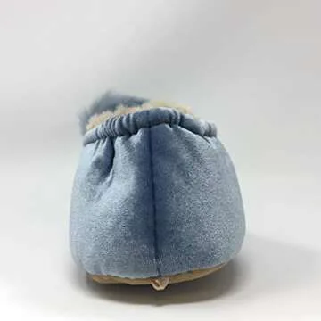 ooohyeah Women’s Fuzzy Pom Pom ballerina slippers, Plush Comfort Soft Slippers, Blue Pom pom