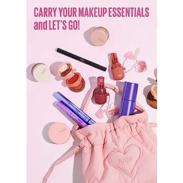 Kaja Makeup Bag Lucky Bag Pouch | Multifunctional Makeup Bucket Bag for Women and Girls, Great Gifts Idea (Baby Pink)