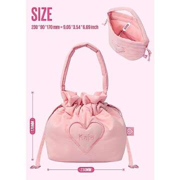 Kaja Makeup Bag Lucky Bag Pouch | Multifunctional Makeup Bucket Bag for Women and Girls, Great Gifts Idea (Baby Pink)
