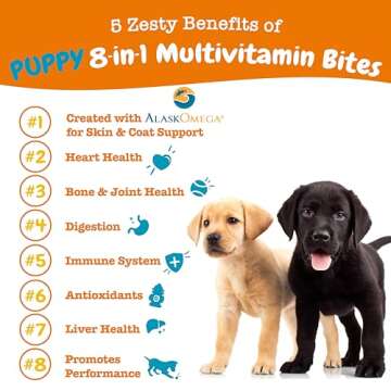 Zesty Paws Dog Multivitamin - Chicken Puppy Bites for Joint & Skin Health - 90ct