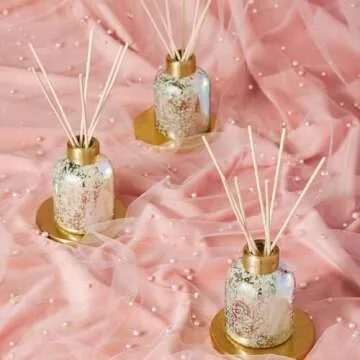 Capri Blue Reed Diffuser - Reed Diffuser Set Includes Scented Oil, Sticks, and Mercury Iridescent Glass Bottle - Home Decor Room Fresheners - Volcano (5.7 fl oz)