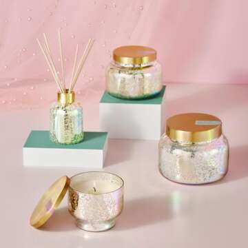 Capri Blue Reed Diffuser - Reed Diffuser Set Includes Scented Oil, Sticks, and Mercury Iridescent Glass Bottle - Home Decor Room Fresheners - Volcano (5.7 fl oz)