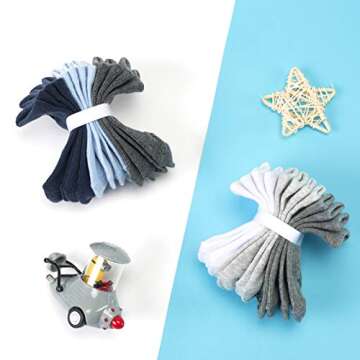 JAKIDAR Baby Toddler Socks Non-Slip 12 Pairs for Kids