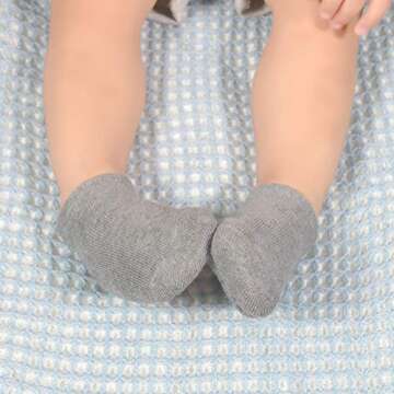 JAKIDAR Baby Toddler Socks Non-Slip 12 Pairs for Kids