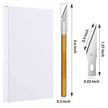 Gejoy Hobby Knife Craft Knife with Stainless Steel Blades, Precision Cutter Utility Kit for Cutting and Trimming, Art Carving, Multicolored (12 Pieces Hobby Knife and 60 Pieces Blades)