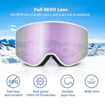 EXP VISION Ski/Snowboard Goggles, Anti Fog Adult Snow Goggles Over The Glasses for Men, Women Youth ...
