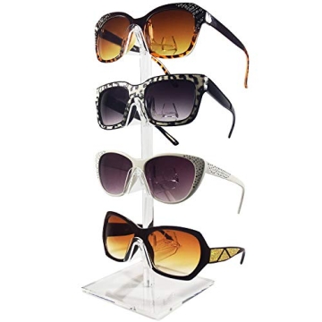 MOOCA Acrylic Eyeglasses Display Stand Holds 4 Frames