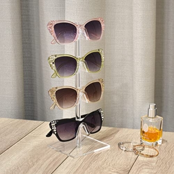 MOOCA Acrylic Eyeglasses Display Stand Holds 4 Frames
