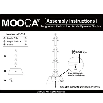 MOOCA Acrylic Eyeglasses Display Stand Holds 4 Frames