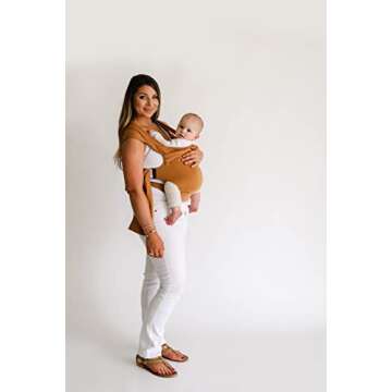 Lalabu Simple Baby Wrap | Forget The Complex Baby Sling Wrap, Grab a Simple No-Tie, Comfortable & Easy-to-Use Lalabu Baby Wearing Wrap | Infant Baby Carrier Wrap for 3 Months - 2 Years (Camel)