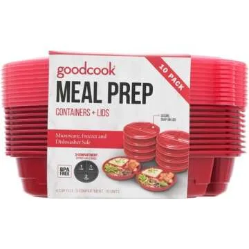 GoodCook Meal Prep Containers - BPA Free & Microwave Safe