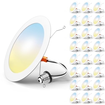 FREELICHT 24 Pack Retrofit LED Recessed Lighting with Dimmable Flat LED Can Lights