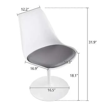 JAXPETY Swivel Tulip Side Chair for Kitchen & Office