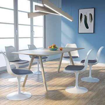 JAXPETY Swivel Tulip Side Chair for Kitchen & Office