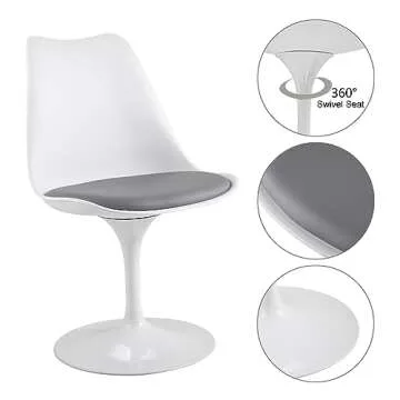 JAXPETY Swivel Tulip Side Chair for Kitchen & Office