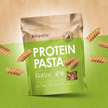 High Protein Pasta, 19g, Made with Lupin Flour & Sunflower Flour, 4g Net Carb, Gluten Free, Keto Pasta, Low Carb Pasta, Lupin Pasta by lulupasta (Rotini, 1 Pack)