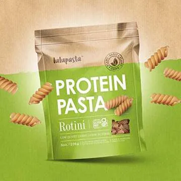 High Protein Pasta, 19g, Made with Lupin Flour & Sunflower Flour, 4g Net Carb, Gluten Free, Keto Pasta, Low Carb Pasta, Lupin Pasta by lulupasta (Rotini, 1 Pack)