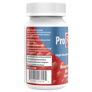 Proferrin Forte-12mg of high Absorbing Heme Iron Polypeptide. Easy on The Gut. 90 Tablets. 1mg of Fo...